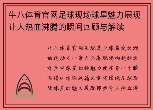 牛八体育官网足球现场球星魅力展现让人热血沸腾的瞬间回顾与解读
